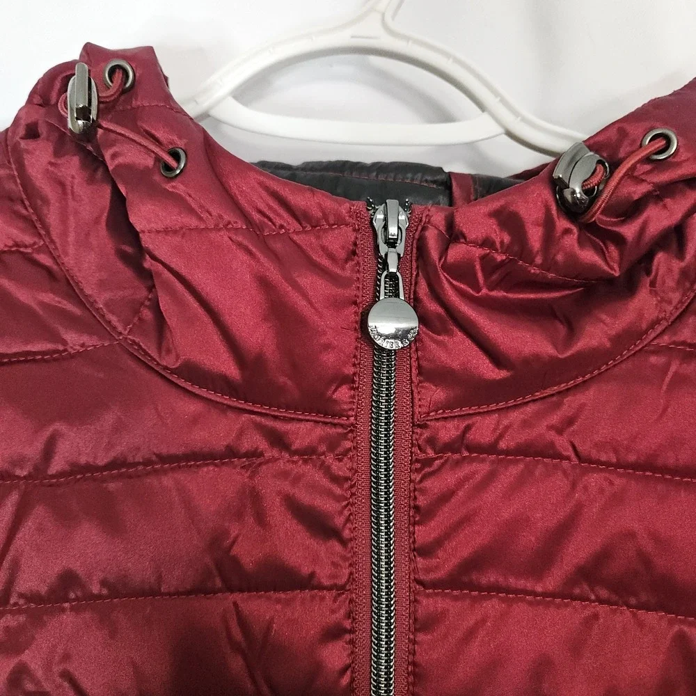 Laurier & Co Montreal Hybrid Puffer Jacket Womens M Burgundy‎ NEW Hooded
